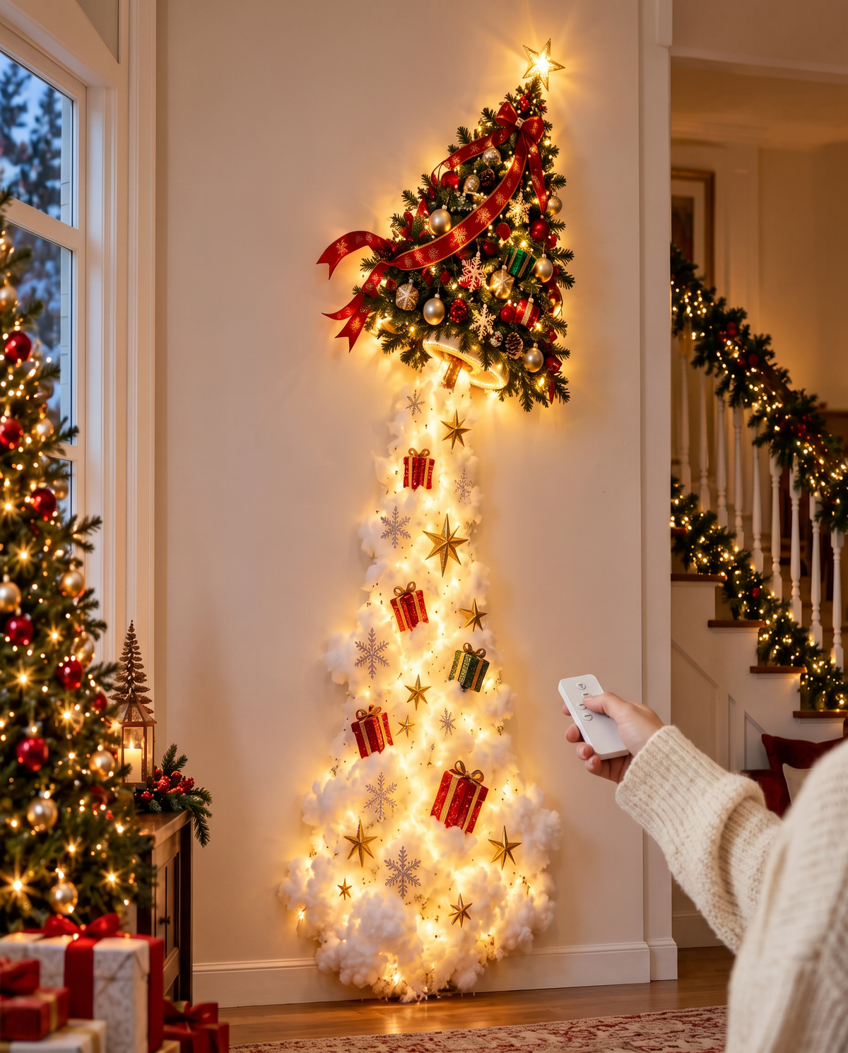Switching the Christmas Tree wall light on with the remote