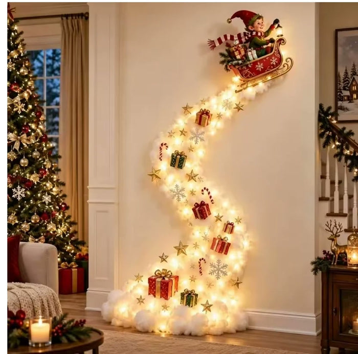 Magic Trail Wall Light — Santa & Elf Sleigh