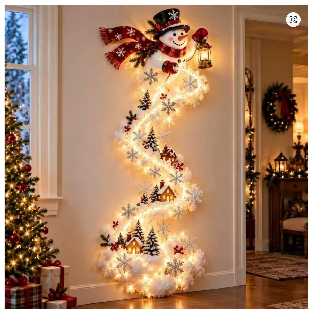 Snowman magic trail wall light