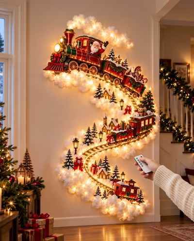 Switching the Christmas Train wall light on with the remote