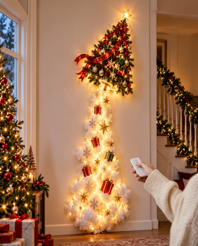 Switching the Christmas Tree wall light on with the remote