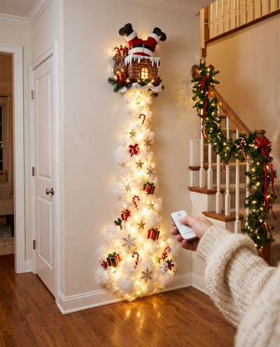 Switching the Santa in the Chimney wall light on with the remote