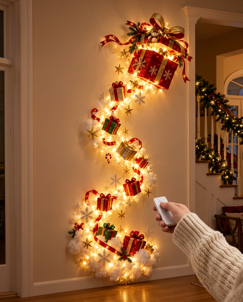 Switching the Gift Cascade wall light on with the remote